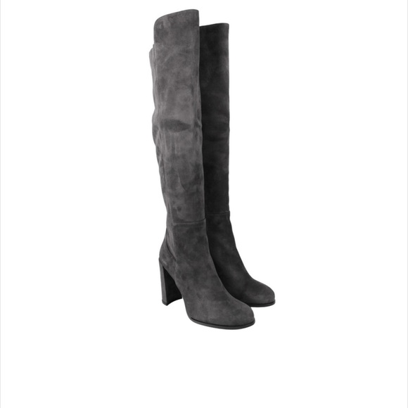Stuart Weitzman Women's Alljill Anthracite Suede Over The Knee Boot - Picture 2 of 7